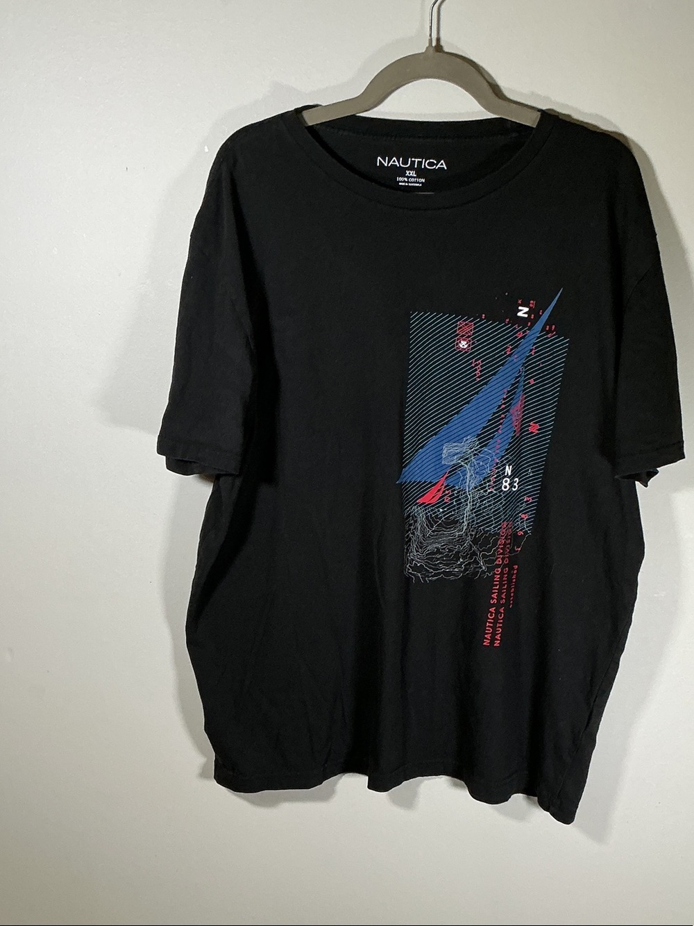 Nautica Men’s Graphic Sailing T-Shirt Black XXL